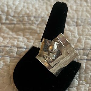 925 Sterling Silver Modernist Swivel Ring